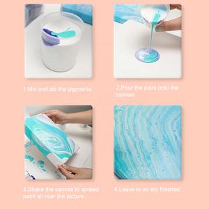 Ausgießen von Farbe Fluidkunst-Set mit 3-Farben-Set Leinwand Kinder - Product Image 4