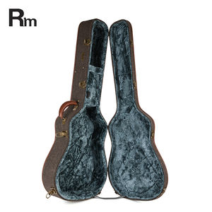 <span class=keywords><strong>Guitare</strong></span> Acoustique Design Vintage Dreadnought Vitrine Gris <span class=keywords><strong>Tweed</strong></span> Extérieur Doublure Velours Vert Foncé Poignée Faite À La Main 20mm Cas - Product Image 3
