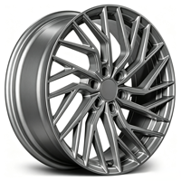 Jantes de voiture en aluminium forgé 15-26 pouces, multi-rayons entrelacés, finition gris canon usiné, pour le marché secondaire