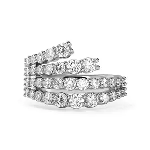 925 Sterling Silver Zircon Jewellery Eternity Band Diamond Engagement Wedding Ring Stackable 18K Gold Plated Rings Jewelry Women