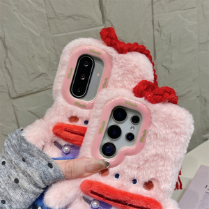 Coque <span class=keywords><strong>de</strong></span> téléphone en peluche amusante et viral, motif <span class=keywords><strong>sirène</strong></span> perlée, pour Samsung Galaxy S26 Ultra S25 S23 A57 A56, étui souple 3D dessin animé original et mignon - Product Image 4