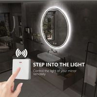 Espejo de Baño con Aumento e Iluminación LED para Hotel, Diseño Moderno, Marco Plateado, 30/32 Pulgadas, Clasificación IP65, 5 Años de Garantía, Gráfico