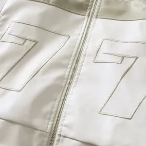 Chaqueta <span class=keywords><strong>de</strong></span> PU LAYENNE para <span class=keywords><strong>Hombre</strong></span>, <span class=keywords><strong>de</strong></span> Lujo y Estilo Urbano, con Cuello Alto, Bordada, Estilo Racing, con Parches, Cierre <span class=keywords><strong>de</strong></span> Cremallera, para Primavera, Talla Grande - Product Image 5