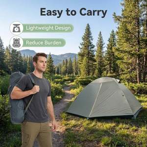 Outdoor Summer Four-Season Double Layer One Bedroom <b>Tent</b> Portable Lightweight Hiking Cycling Climbing Rainproof Windproof - Product Image 4