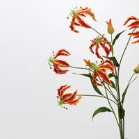 AR-1122 PU Feuer Lily Real Touch Long Branch 75CM Neue Ankunft Künstliche Gloriosa Blume für Zuhause