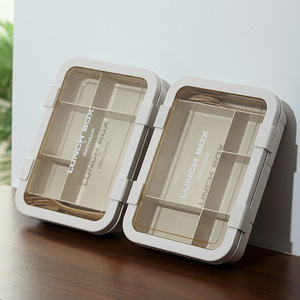 Japanese Style <b>Large</b> Capacity Sealed PP 5 Compartment Lunch Box Microwave <b>Safe</b> Bento Box With Cutlery - Product Image 4