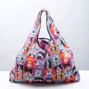 Sac de rangement pliable personnalisé en toile de dessin animé, écologique, réutilisable, imperméable, sac de courses pliable dans une poche - Product Image 5