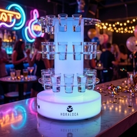 Présentoir rotatif lumineux à LED en acrylique écologique pour verres à shot, idéal pour la publicité