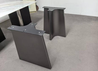 Pieds de table en acier inoxydable brossé de luxe moderne, base de table à manger, plateau de table en pierre frittée marbrée, taille personnalisable, table sur mesure