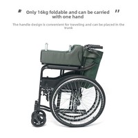 Fauteuil roulant pliable léger pour personnes âgées 0-90 °   Repose-jambes élévatables pour la récupération des fractures, soins à domicile et hospitaliers