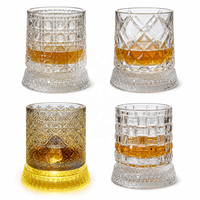 Ensemble de 4 verres rotatifs pour fête, éblouissants, fascinants, captivants, envoûtants, séduisants, exotiques, bronze, jeu de jardin, logo Merlot