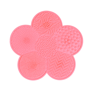 แผ่นทำความสะอาดแปรงแต่งหน้าซิลิโคนรูปดอกไม้หลากสี พร้อมถ้วยดูด - Product Image 2