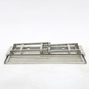 Tavolo <span class=keywords><strong>da</strong></span> <span class=keywords><strong>lavoro</strong></span> pieghevole in acciaio inox con ripiano regolabile per esterni, ristorante, <span class=keywords><strong>cucina</strong></span>, Garage - Product Image 3