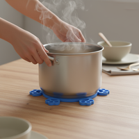 Sous-verre en silicone, dessous de plat, résistant à la chaleur, design moderne et minimaliste, pour la cuisine domestique, tapis de protection pour tasses et assiettes