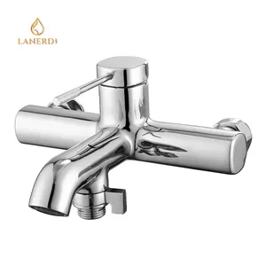 RV Contemporary Hot And Cold Wall Mounted Chrome Brass Single Handle Bathtub Bath Tub Mixer Faucet Shower And Taps For Bathroom