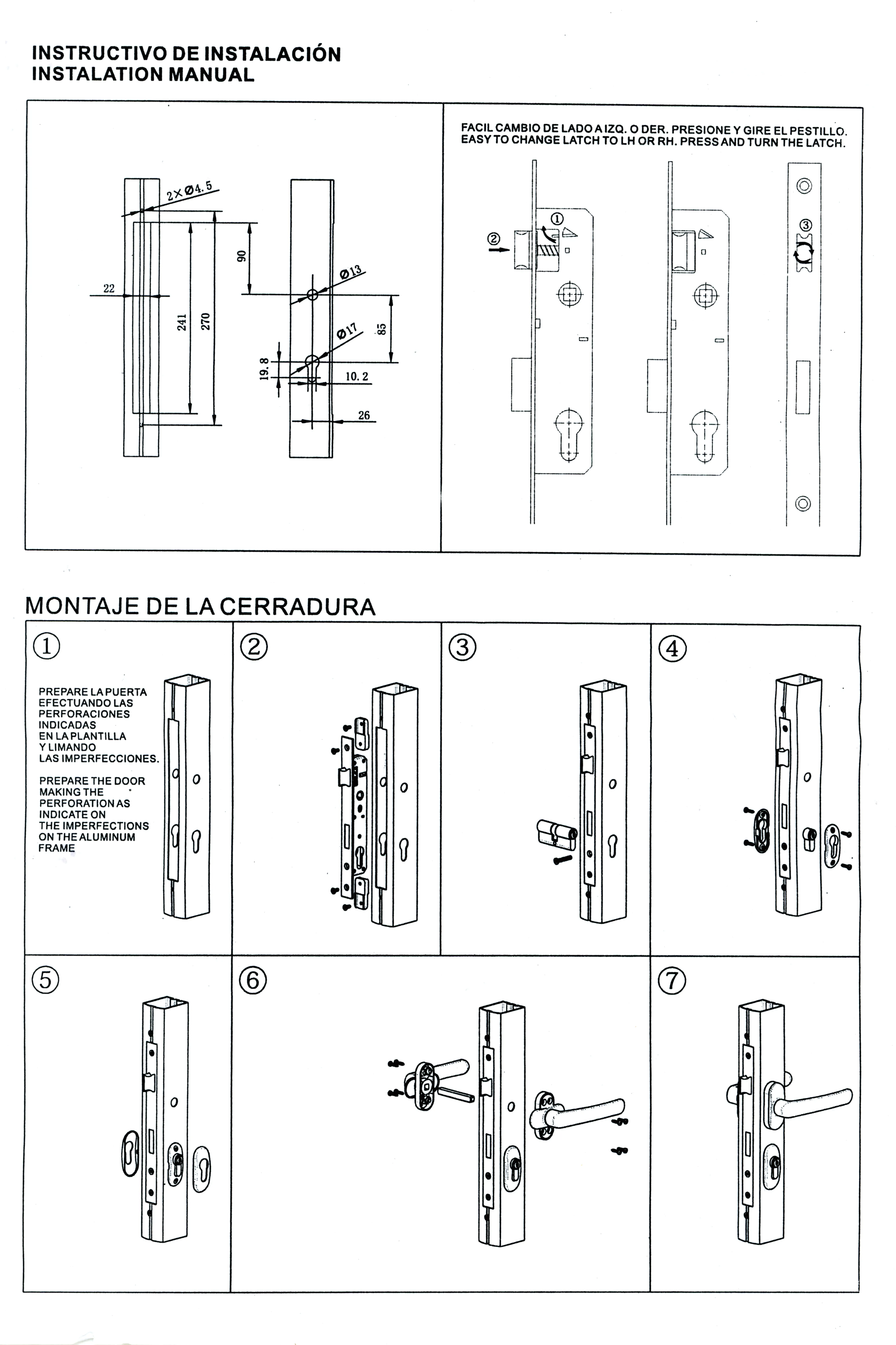 Alta Qualidade Segurança Mortise Door Lock Handle Set Alumínio Porta Nível Handle Lock Handle Door