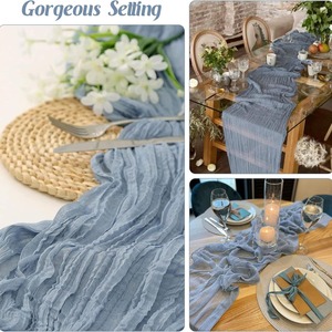 10ft mùa thu bảng Runner Nude vải bảng Runner nhăn mộc mạc bảng Runner số lượng lớn cho lễ Tạ ơn cô dâu bé tắm trang trí nội thất - Product Image 6