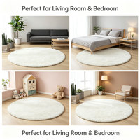 Tapis rond shaggy ultra doux et moelleux pour salon, chambre et décoration intérieure - Vente en gros