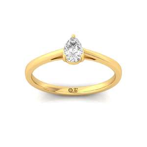 Bague solitaire élégante et luxueuse en or plaqué 10 carats avec diamant de laboratoire taille poire, idéale pour fiançailles, mariage ou anniversaire, pour femme - Product Image 5