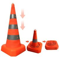 Cône de signalisation rétractable, cône d'avertissement d'urgence pour voiture, cône réfléchissant pliable, cône télescopique, cône portable en forme de cornet de glace