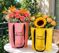 Sacs en papier simples et de qualité supérieure, plusieurs styles, avec poignées en ruban, sacs en papier pour l'emballage de fleurs fraîches