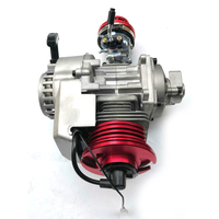 Moteur de Pocket Bike 49cc 52cc à gros alésage avec cylindre haute performance, couvercle de moteur CNC, carburateur de course, moteur DIY ROUGE