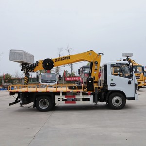 รถบรรทุกตงเฟิงขนาดเล็ก 4x2 3 ตัน พร้อมเครนยกของ 20 เมตร  ตะกร้าทำงานบนที่สูง พร้อมหัวเจาะดิน รถบรรทุกอเนกประสงค์สำหรับงานบำรุงรักษา - Product Image 3