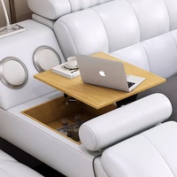 Modernes Lederbett mit Holzrahmen, weich gepolstert, multifunktional, Smart-Bett, King-Size/Queen-Size, mit Stauraum, Massage- und Audiofunktion