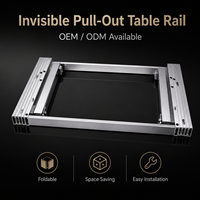 Glissière de table à manger escamotable robuste en aluminium, glissière de tiroir en acier laminé à froid pour rangement de comptoir de bar