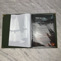 Porte-menu en cuir PU personnalisé de haute qualité, style classique, menu d'hôtel avec feuilles intérieures en plastique