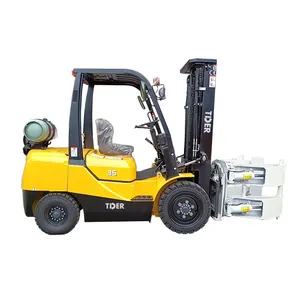 Bagian forklift TDER silinder lpg bensin 3500kg 3,5 ton forklift gas lpg dengan penjepit gulungan kertas