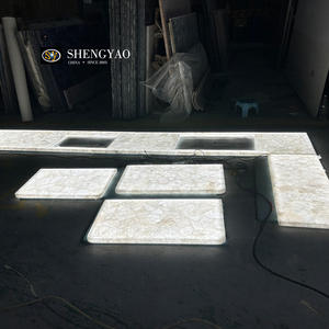 Encimera de piedra translúcida de cristal de cuarzo blanco natural retroiluminado de diseño de baño de cocina de gama alta - Product Image 2