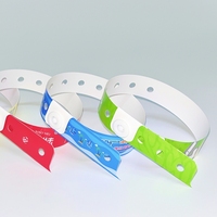 Pulsera de PVC Vinílica Desechable Personalizada de Fábrica con Código de Barras, Temática de Parque de Atracciones, Boleto de Admisión de Papel, Pulsera Impermeable en Forma de L