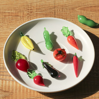 Handgemaakte schattige glazen decoraties voor fruit en groenten, miniatuurfiguren, mini-bureaudecoraties, decoratieve ambachten voor thuis en de woonkamer.