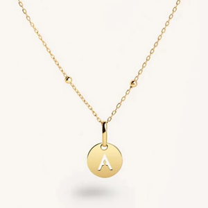 FUAMAY Collar Gargantilla con Cadena y Colgante Redondo de Plata 925 con Iniciales A-Z, Moneda con Letra M S, Religioso Cristiano - Product Image 1