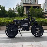 Vélo électrique à gros pneus, style rétro, suspension intégrale, pour adultes, autonomie 200 km, en promotion