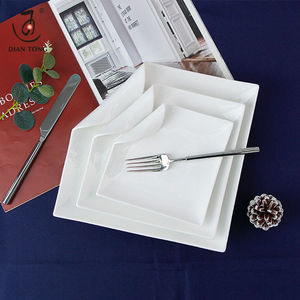 DianTong Juego de Platos de Porcelana de Cerámica Moderna Cuadrados de 10.5 Pulgadas, Vajilla Comercial al por Mayor con Logotipo Personalizado para Hoteles y Restaurantes - Product Image 4