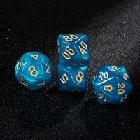 Ensemble de 7 dés de jeu RPG personnalisés avec logo, Dungeons and Dragons, dés bleus en acrylique polyédriques D&D 16 mm