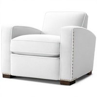 Fauteuil contemporain en peau de mouton avec pieds en bois et dossier à tiges pour salon et salle à manger, taille et couleur personnalisables