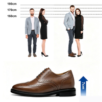 Chaussures Derby pour Hommes en Cuir de Vachette, Durables, Rehaussantes de 7 cm, Idéales pour le Bureau, les Tenues Formelles et les Mariages - Vente en Gros Usine