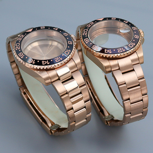 <span class=keywords><strong>GMT</strong></span> 40mm Caja de reloj de oro rosa Cristal de zafiro Correa de acero inoxidable Ajuste NH34 NH35 NH36 ETA2824 PT5000 Movimiento 100M Impermeable - Product Image 5