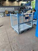 Contenedor de Almacenamiento de Malla Metálica para Montacargas YOUGU, Contenedor de Almacenamiento Apilable Galvanizado, Contenedor de Paletas con Malla ISO9001