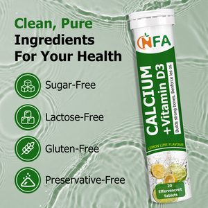 Wholesale Custom Calcium Effervscent Tablets with Vitamin D3 Buils Strong Bones Lemon Lime Flavor Immune Booster Supplement - Product Image 2