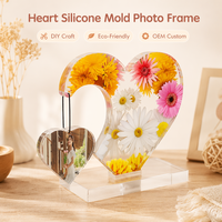 Moules en silicone écologiques personnalisés en forme de cœur, pour cadre photo DIY, outils de pâtisserie en silicone en gros pour fournitures d'art et d'artisanat