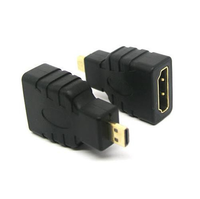 Adaptateur convertisseur de prise HDMI vers Mini HDMI vers Micro HDMI HD Or Extension pour HDTV Tablette Caméra