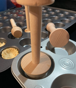 Ensemble de tamper à tarte en bois de hêtre Double face tarte pâte à pâtisserie tamper bricolage gâteau pâtisserie outil de cuisson pour une utilisation en cuisine - Product Image 2