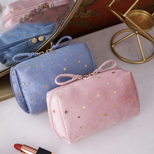 Bolsas de Cosméticos Personalizadas de Franela y Terciopelo, Bolsa de Almacenamiento Brillante Coquete, Bolsa de Maquillaje con Diseño de Cielo Estrellado - Product Image 2