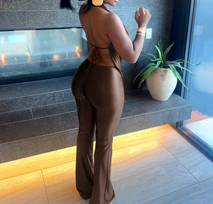 Mono sin Mangas para Mujer Viviblook D25JP554, Mono Sexy con Escote Halter, Espalda Descubierta, para Club - Product Image 2