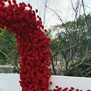 Têtes de roses en velours à 3 têtes, diamètre 9 cm, multicolores pour la décoration murale florale de mariage DIY – Vente directe fabricant - Product Image 1