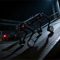 Robot chien quadrupède à roues pour l'inspection industrielle, la patrouille, le sauvetage et la recherche D30W